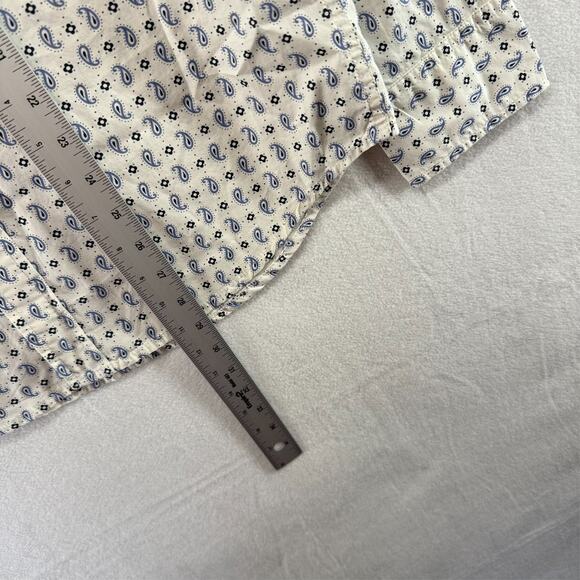 Levis Shirt men's Medium White Western Pearl Snap Cowboy Rancher Geometric NEW - Picture 5 of 10